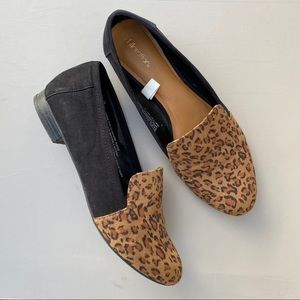 Color block leopard loafers